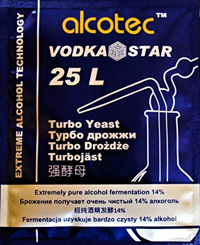 AlcoTec HUGBERT Turbohefe Vodka Star Alkohol Gärhefe Hefe Brennhefe 14%, 40 Stück von Alcotec