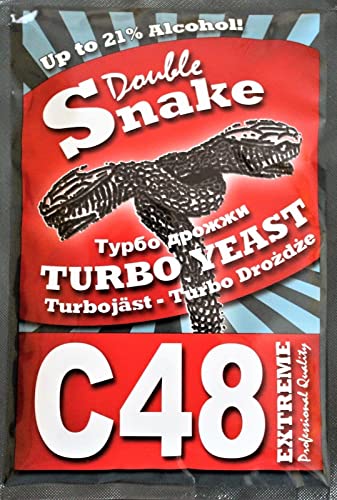 HUGBERT Turbohefe Double Snake C48 Vodka Alkohol Gärhefe Weinhefe Brennhefe 21%, 1 Stück von AlcoTec