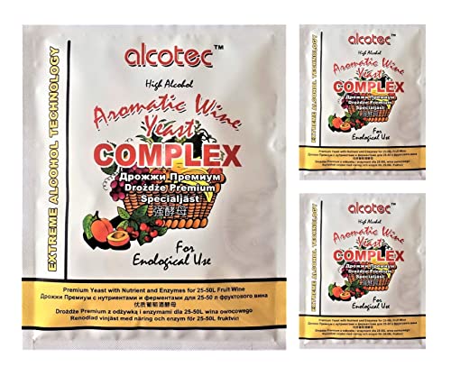 HUGBERT Weinhefe, Aromatic Wine Complex, Turbohefe, Alkohol, Gärhefe, Wein, 3 Stück von Alcotec