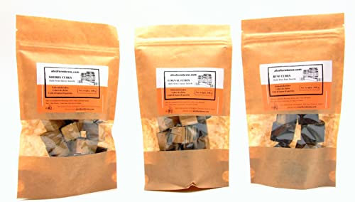 Eichenholzcubes 3 Packungen – Sherry + Cognac + Rum | Eichenholzchips | Eichenspäne | Alterung des Alkohols | Alterung von Getränke von Alcofermbrew