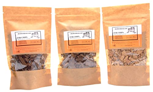 Eichenspäne-Set - 3 Packungen - Eichenholzchips | Französisch | Alterung des Alkohols | Alterung von Getränken Eichenspäne-Set - 3 Packungen - Eichenholzchips | Französisch | Alterung des Alkohols | Alterung von Getränken von AlcoFermBrew