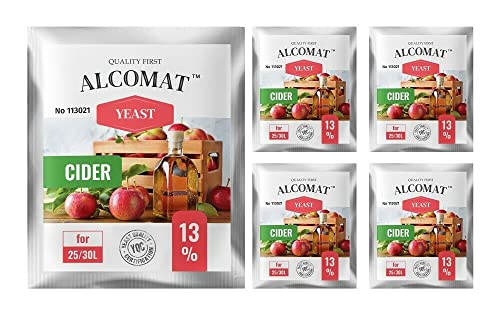 Alcomat Cider Hefe - Trockenhefe für Cidre - Yeast Alkohol Hefe Weinhefe auf 25 bis 30 Liter bis 13% - Weinhefe 5er Set Alcomat Cider Hefe - Trockenhefe für Cidre - Yeast Alkohol Hefe Weinhefe auf 25 bis 30 Liter bis 13% - Weinhefe 5er Set von Alcomat