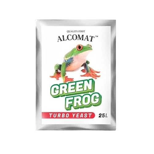 Alcomat GREEN FROG Turbo Yeast |Hefe und Nährstoffe, Alkohol Gärhefe Brennhefe | effektive Gärung von Zuckeransätzen und Früchten | Hohe Alkoholtoleranz | 1 Stück von Alcomat