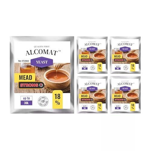 Alcomat Mead STRONG Honigweinhefe 50g – Gärhefe für Met & Honigwein – Aktive Trockenhefe für 25-30L – Hohe Alkoholtoleranz bis 18% – Effiziente Gärung bei 13-31°C Alcomat Mead STRONG Honigweinhefe 50g – Gärhefe für Met & Honigwein – Aktive Trockenhefe für 25-30L – Hohe Alkoholtoleranz bis 18% – Effiziente Gärung bei 13-31°C von Alcomat