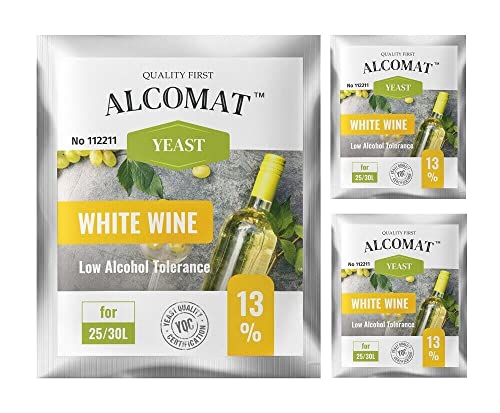 Alcomat Weißweinhefe White Wine Yeast LAT 13% Gärhefe Weinhefe Weißwein 3er Set von Alcomat