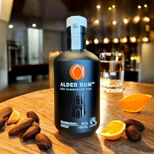 ALDER RUM® Der Hamburger RUM -Spirit Drink-, 0.5 l, Fairtrade&Bio, brauner deutscher Rum, weich & exotisch, 40% VOL, hergestellt in Hamburg. von Alder Rum