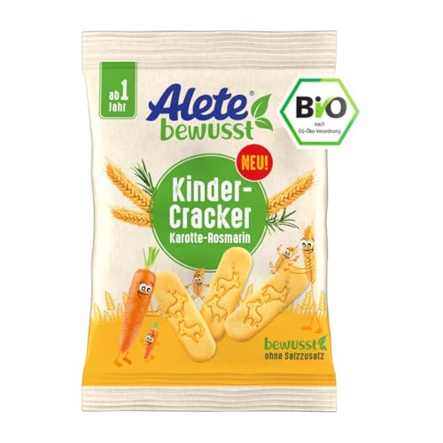 Alete bewusst Bio Kinder-Cracker mit Karotten- und Rosmarinpulver – Ab 1 Jahr – Ohne Salz- und Zuckerzusatz, Bio-Qualität, 30 g Packung Alete bewusst Bio Kinder-Cracker mit Karotten- und Rosmarinpulver – Ab 1 Jahr – Ohne Salz- und Zuckerzusatz, Bio-Qualität, 30 g Packung von Alete