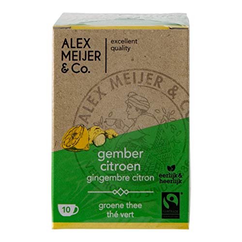 Grüner Zitronen-Ingwer-Tee, FT 6 Packungen x 10 Beutel x 2 Gramm von Alex Meijer