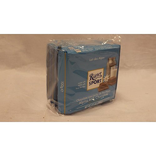 Ritter Sport Schokolade Alpine Milk Chocolate, 5 x 100g Tafeln (Alpenmilch-Schokolade) von Ritter Sport