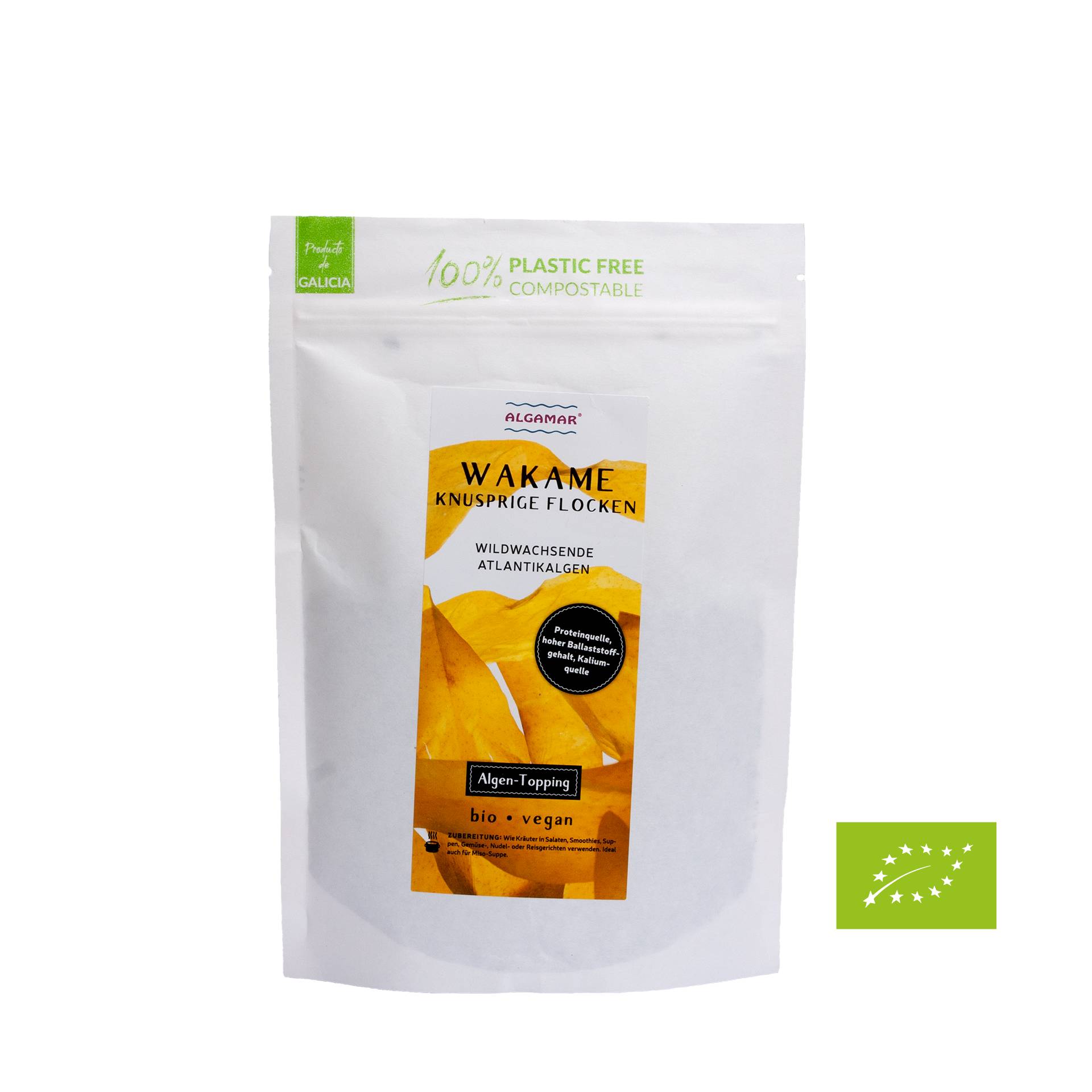 Wakame Algen Flocken 100 g in Bioqualität - hoher Jodgehalt, Jod ist wichtig für die Schilddrüse - vegan - Algamar Wakame Algen Flocken 100 g in Bioqualität - hoher Jodgehalt, Jod ist wichtig für die Schilddrüse - vegan - Algamar von Algamar