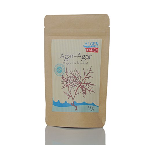 ALGENLADEN Agar-Agar Pulver - 25g | vegane Gelatine für Gele, Gelees, Konfitüre, Mousse, Saucen von ALGEN LADEN