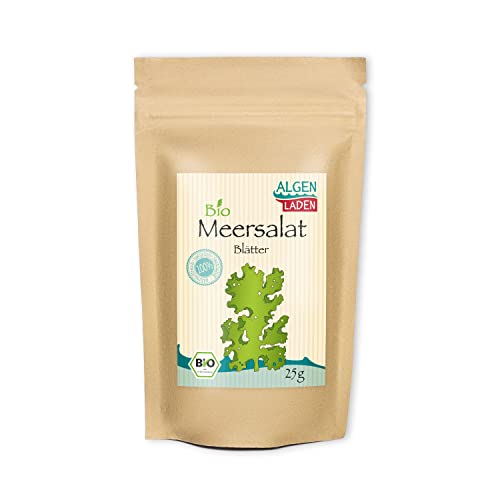 ALGENLADEN BIO Meersalat Blätter - 25g | Meerlattich | Grünalgen aus dem Atlantik | Rohkost | Vegan von ALGEN LADEN