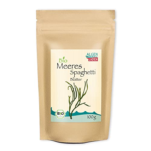 ALGENLADEN BIO Meeresspaghetti Blätter 100 g | Pasta-Alternative | Algennudeln | Algen aus dem Atlantik | Rohkost | Vegan | Low-Carb von ALGEN LADEN