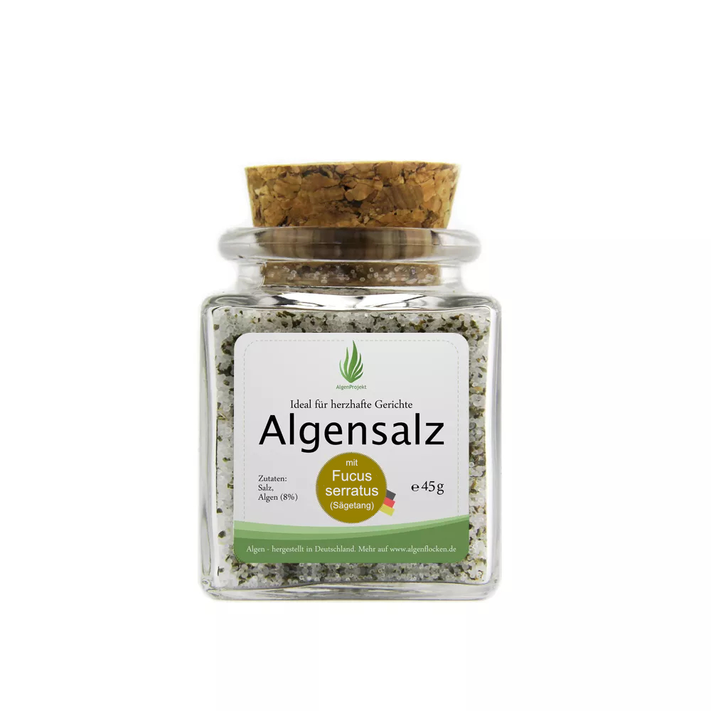 Algensalz mit Fucus serratus (Sägetang), 45 g, 100% Algen aus Deutschland, nachhaltige Meeresalgen von Algenliebe