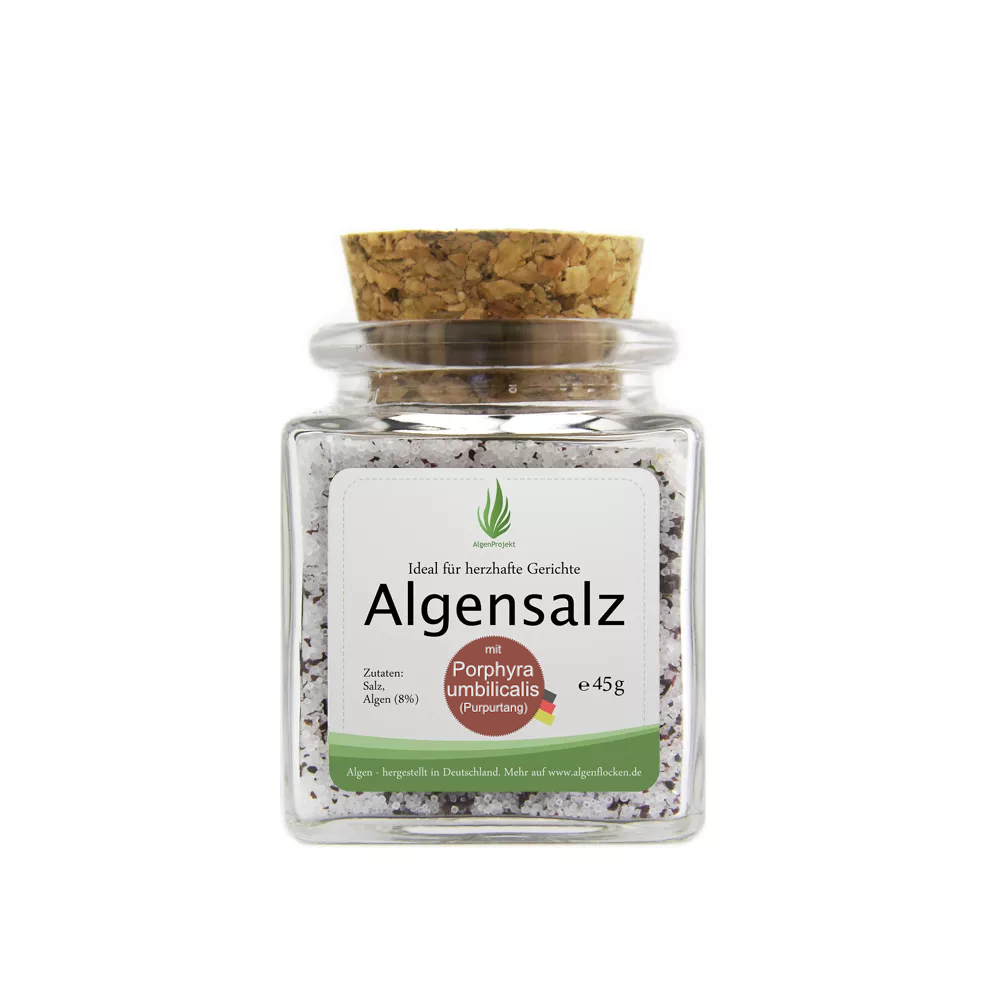 Algensalz mit Porphyra purpurea (Purpurtang), 45 g, 100% Algen aus Deutschland, nachhaltige Meeresalgen von Algenliebe