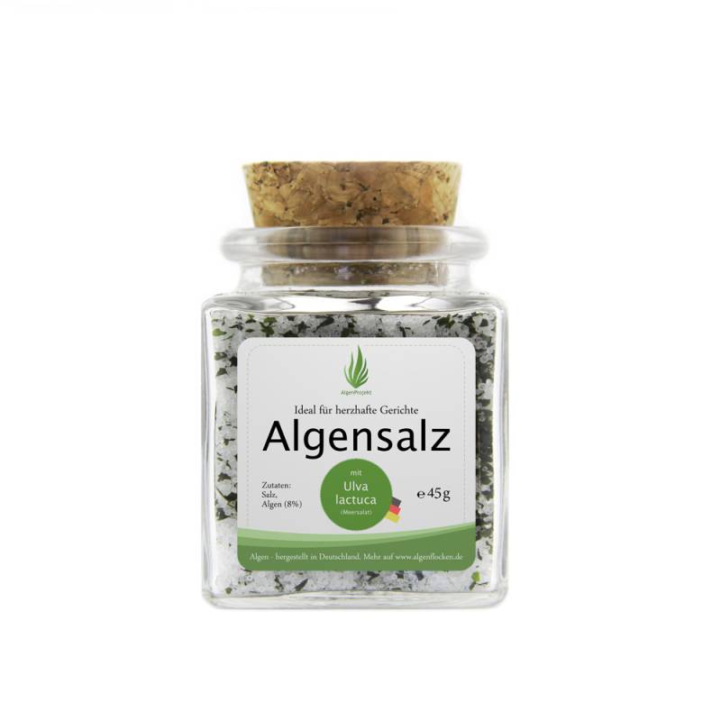 Algensalz mit Ulva lactuca (Meersalat), 45 g, 100% Algen aus Deutschland, nachhaltige Meeresalgen von Algenliebe