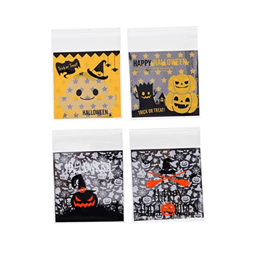 Alipis Kürbis 400 Stk Geschenkverpackungstüten Für Halloween-süßigkeiten Halloween-snack-tasche Halloween-keksbeutel Süßigkeiten-geschenktüten Aufbewahrungstasche Kind Plastik Schüttgut von Alipis