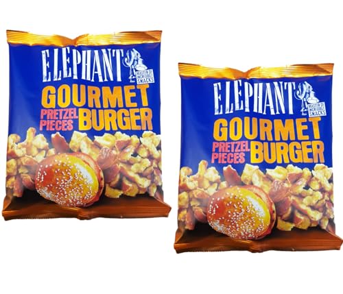 Elephant Pretzel Pieces Gourmet Burger Brezelstücke Mit Burgergeschmack Vorteilspackung 2 x 125g von Alka Elephant