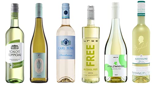 Alkoholfreies Weißwein Paket - Wein ohne Alkohol - Pierre Zero, Carl Jung, Schloss Sommerau u.a. Chardonnay, Riesling (6 x 0,75l) von Alkoholfreier-Wein.com