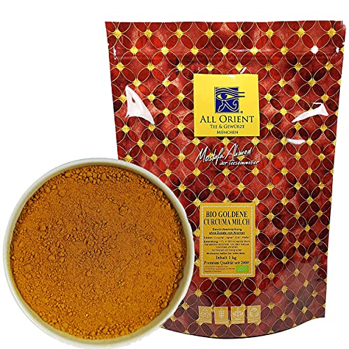 All Orient BIO Goldene Curcuma Milch | 1000g | Orientalische Teemischung | Ohne Zusatz von Aromen | Gewürztee lose | ayurvedische Teemischung | Naturbelassen | Vegan von All Orient Tee & Gewürze München