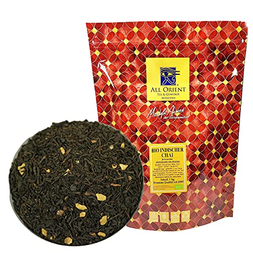 All Orient BIO Indischer Chai | 1000g | Schwarztee | loser Tee | ayurvedische Gewürze | ohne Zusatz von Aromen | BIO-Qualität | naturbelassen | Chai Tee mit würzigem Geschmack von All Orient Tee & Gewürze München