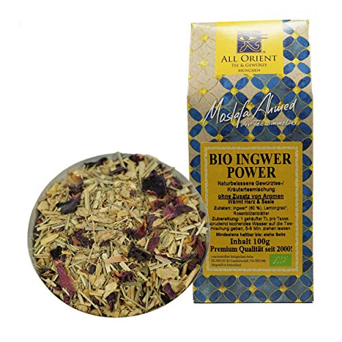 All Orient BIO Ingwer-Power | 100g | Ingwer Zitronen Tee | loser Tee | basisch | ohne Zusatz von Aromen | ohne Teein | BIO-Qualität | naturbelassen | leicht scharf im Geschmack von All Orient Tee & Gewürze München