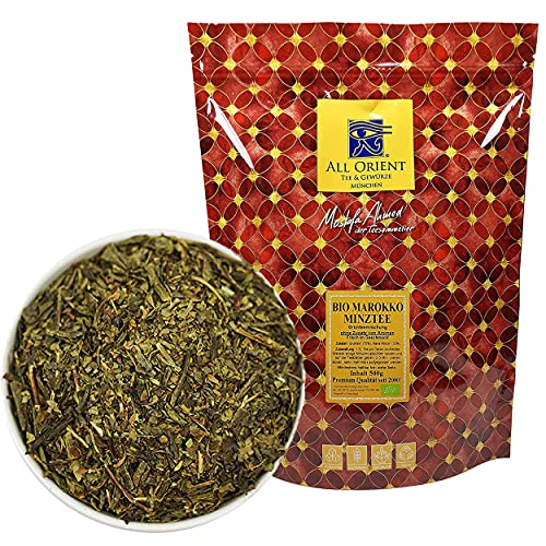 All Orient BIO Marokko Minztee | 500g | Grüner Tee lose | Pfefferminztee | Grünteemischung mit Nana-Minze | Naturbelassen | Ohne Zusatz von Aromen All Orient BIO Marokko Minztee | 500g | Grüner Tee lose | Pfefferminztee | Grünteemischung mit Nana-Minze | Naturbelassen | Ohne Zusatz von Aromen von All Orient Tee & Gewürze München