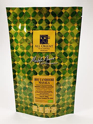 All Orient BIO Tandoori Masala Gewürzmischung 500g | Grill Gewürze Mischung | Chicken tikka | Indische Gewürze | für Gemüse und Fleischgerichte | Kebab Gewürz | Vegan | ohne Zusatzstoffe von All Orient Tee & Gewürze München