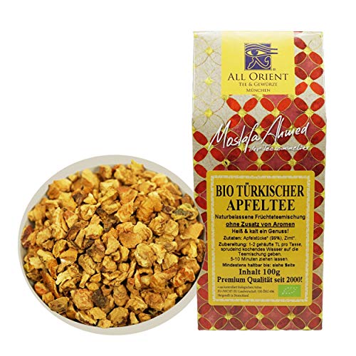 All Orient BIO Türkischer Apfeltee | 100g | Früchtetee | loser Tee | ohne Zusatz von Aromen | ohne Teein | BIO-Qualität | naturbelassen | säurearm | Früchtetee mit lieblich-fruchtigem Geschmack von All Orient Tee & Gewürze München