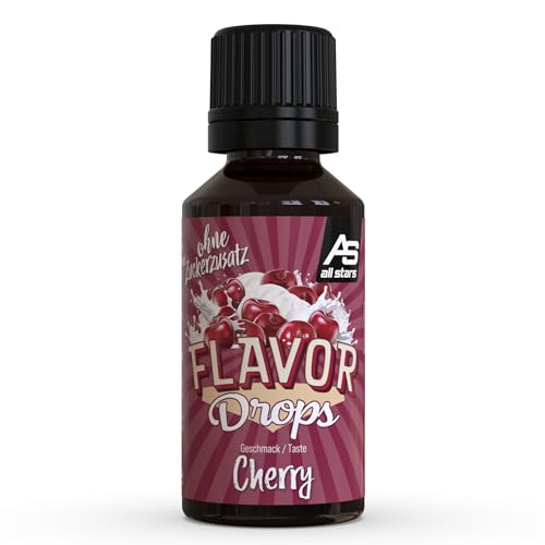 ALL STARS Flavor Drops (Cherry, 30 ml) – Aromatropfen ohne Zuckerzusatz & ohne Kalorien – Süße & Geschmack für Lebensmittel – Vegan & Made in Germany von All Stars