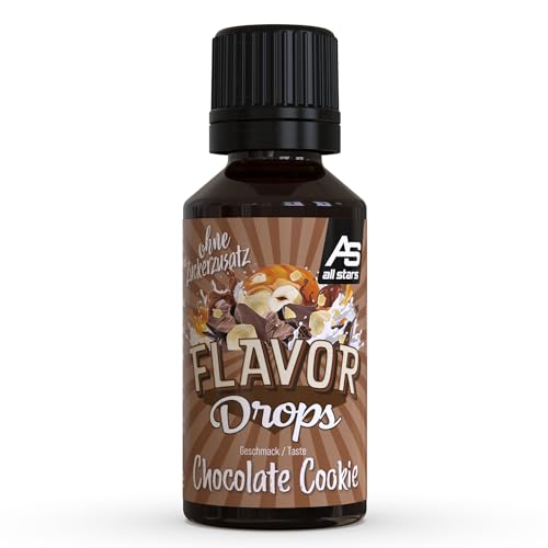 ALL STARS Flavor Drops (Chocolate Cookie, 30 ml) – Aromatropfen ohne Zuckerzusatz & ohne Kalorien – Süße & Geschmack für Lebensmittel – Vegan & Made in Germany von All Stars