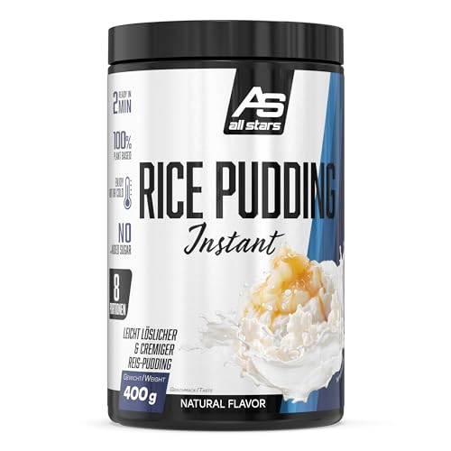 ALL STARS Rice Pudding Instant (400 g, neutral) – 100% Reismehl für Reispudding – Energielieferant für Training & Alltag – Grobkörnige Reis-Flakes ohne Zuckerzusatz, wenig Fett & schnell zubereitet von All Stars
