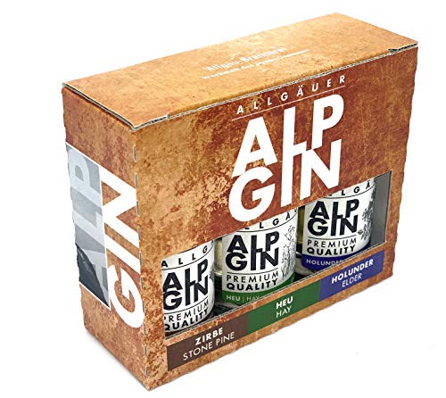 AlpGin 3er Probier-Set - Holunder, Heu und Zirbe je 50 ml von Allgäu-Brennerei Werkstatt des puren Genusses