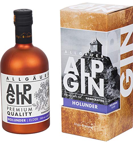 AlpGin"Holunder" - Gin aus dem Allgäu 44% Vol. 500 ml von Allgäu-Brennerei Werkstatt des puren Genusses