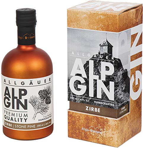 AlpGin"Zirbe - Gin aus dem Allgäu 44% Vol. 500 ml von Allgäu-Brennerei Werkstatt des puren Genusses