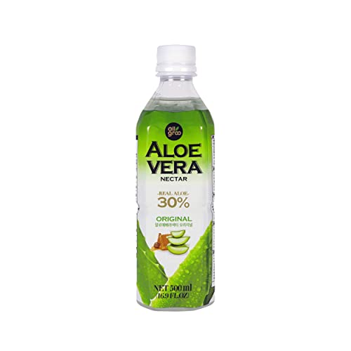 Allgroo Aloe Vera Drink - Erfrischendes Aloe-Vera-Getränk aus Südkorea - Geschmacksrichtung: Pur mit Honig verfeinert und Fruchtfleisch - Einwegpfand, Vorteilspack (12 x 500 ml) von Allgroo