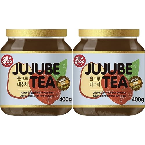 Allgroo Jujube Tee — Jujube Zubereitung für Tee oder als Brotaufstrich, vegan und glutenfrei (1 x 400 g) (Packung mit 2) von Allgroo