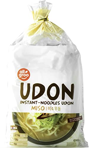 Allgroo Udon Instantnudeln - Miso, Udon Suppe würzig, aromatisch, schnelle Zubereitung - enthält 3 Portionen - 1 x 690 g Allgroo Udon Instantnudeln - Miso, Udon Suppe würzig, aromatisch, schnelle Zubereitung - enthält 3 Portionen - 1 x 690 g von Allgroo