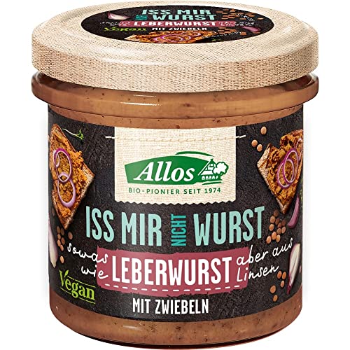 ALLOS Iss mir nicht Wurst, vegane Leberwurst mit Zwiebeln, 135 (12er Pack) von Allos