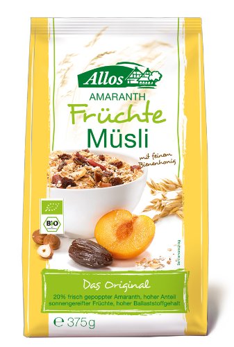Allos Amaranth-Früchte-Müsli, 4er Pack (4 x 375 g) von Allos