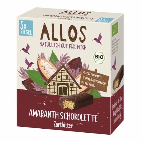 Allos Bio Amaranth Schokolette Zartbitter 5er Pack (2 x 140 gr) von Allos