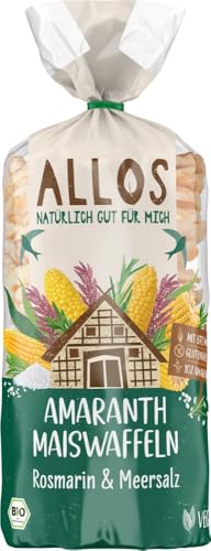 Allos Bio Amaranth Maiswaffeln Rosmarin & Meersalz (6 x 100 gr) von Allos