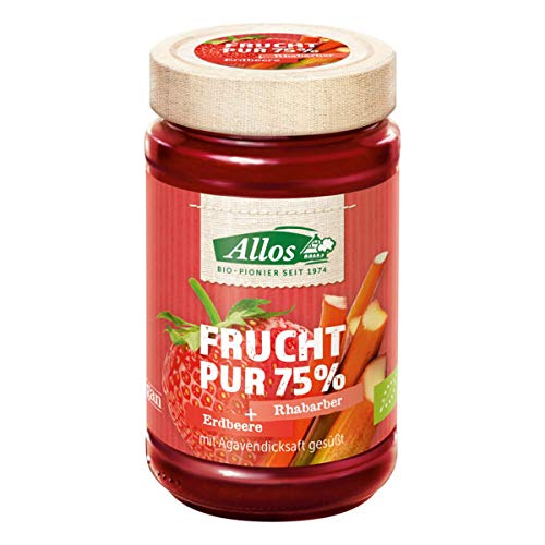 Allos Bio Frucht Pur 75% Erdbeere-Rhabarber (2 x 250 gr) von Allos