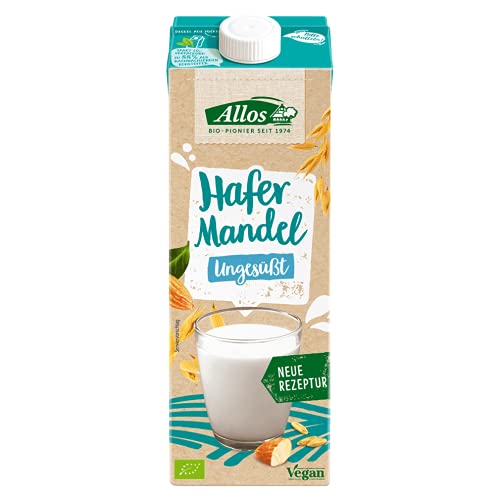Allos Bio Hafer Mandel Drink ungesüßt 12er Pack (12 x 1 L) von Allos