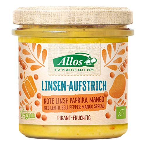 Allos Bio Linsen Aufstrich Rote Linse Paprika Mango (6 x 140 gr) von Allos