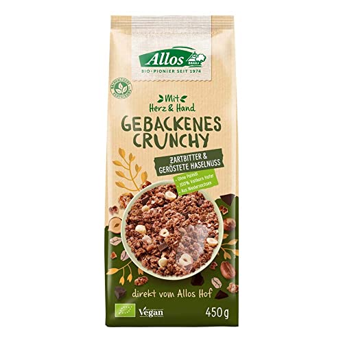 Allos Bio Mit Herz & Hand Gebackenes Crunchy Zartbitter (1 x 450 gr) von Allos