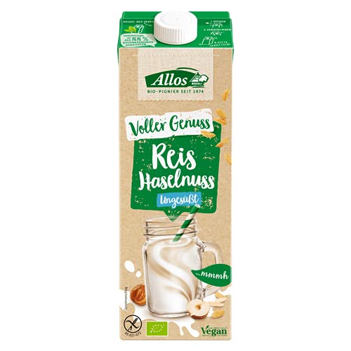 Allos Bio Reis Haselnuss Drink ungesüßt 12er Pack (12 x 1 L) von Allos