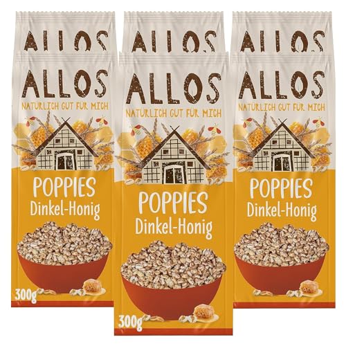 Allos Dinkel-Honig-Poppies, 6er Pack (6 x 300 g) von Allos