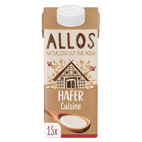 Allos Bio Hafer Cuisine | Sahne auf pflanzlicher Basis | vegan | ohne Milch | laktosefrei | 200 ml (15 Stück) von Allos