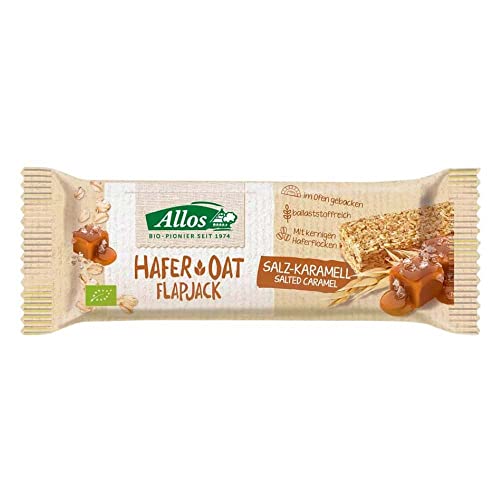 Allos Hafer Flapjack Müsliriegel, Salz Karamell, 50g (4x50g) von Allos